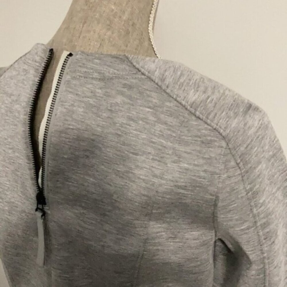 Helmut Lang Grey Modal Sweatshirt Zip Cuffs Back Zip Crew Neck Medium streetwear - Picture 13 of 13